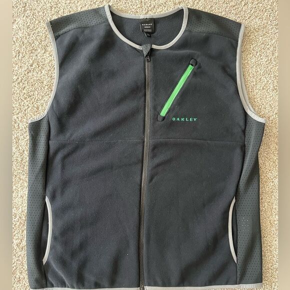 OAKLEY MENS HYBRID PILE VEST BLACK/GRAY Size L - Picture 1 of 7